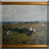 A04. Framed embellished William Merritt Chase print. Frame: 27”h x 34”w 